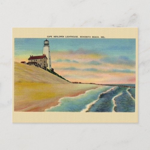 Vintage Cape Henlopen Lighthouse Rehoboth Postcard