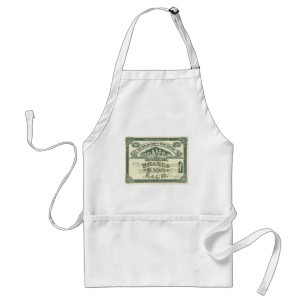 Vintage Capital Stock Certificate Business Finance Adult Apron