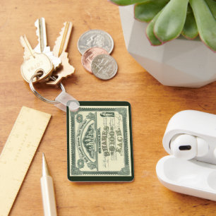 Vintage Capital Stock Certificate Business Finance Keychain