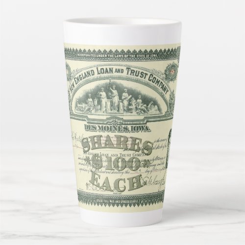 Vintage Capital Stock Certificate Business Finance Latte Mug