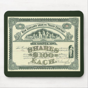Vintage Capital Stock Certificate Business Finance Mouse Pad