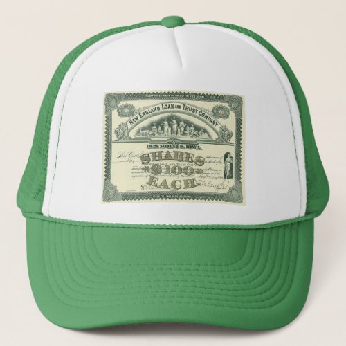 Vintage Capital Stock Certificate Business Finance Trucker Hat