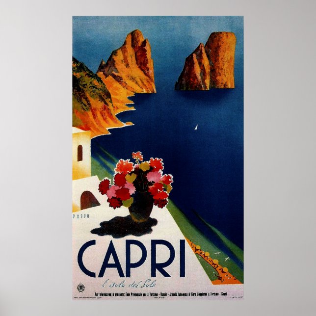 Vintage Capri French Travel Poster (Front)