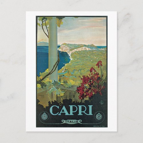 Vintage Capri Italy Travel Ad Postcard