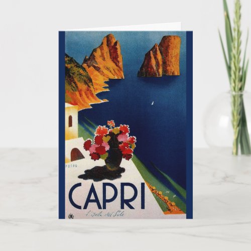 Vintage Capri Italy Travel Card