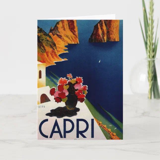Vintage Capri Italy Travel Card | Zazzle