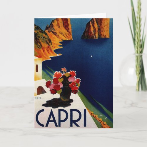Vintage Capri Italy Travel Card