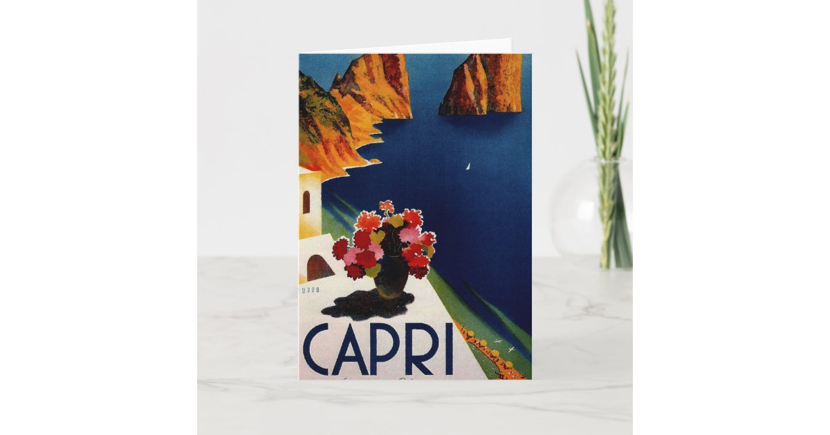 Vintage Capri Italy Travel Card | Zazzle