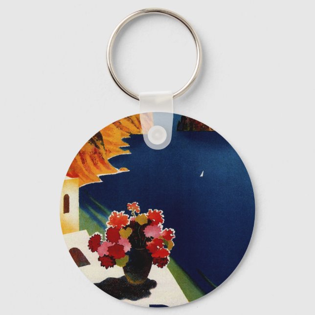 Vintage Capri Italy Travel Keychain (Front)