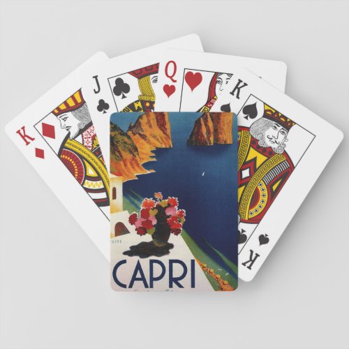 Vintage Capri Italy Travel Poker Cards