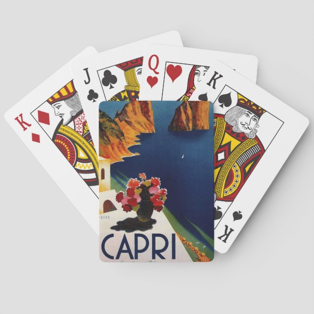 Vintage Capri Italy Travel Poker Cards (Back)