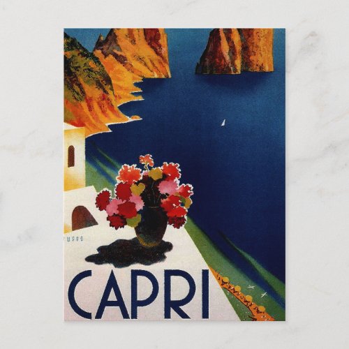 Vintage Capri Italy Travel Postcard