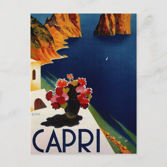 Vintage Capri Italy Travel Postcard | Zazzle