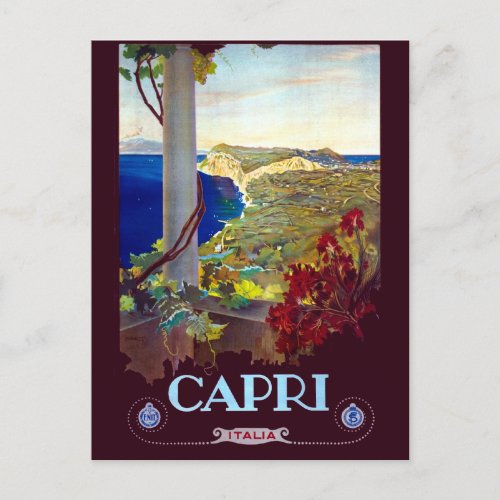 Vintage Capri Italy Travel Postcard