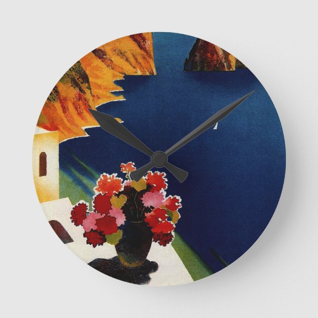 Vintage Capri Italy Travel Round Clock (Front)