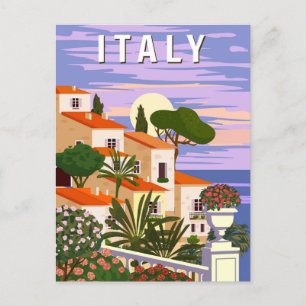 Vintage Capri Italy Travel Sorrento Naples tourism Postcard