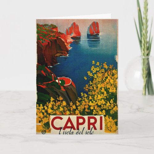 Vintage Capri LIsola del Sole Italy Card