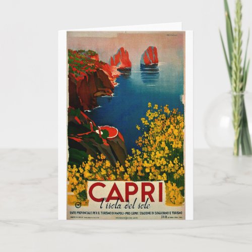 Vintage Capri LIsola del Sole Italy Card