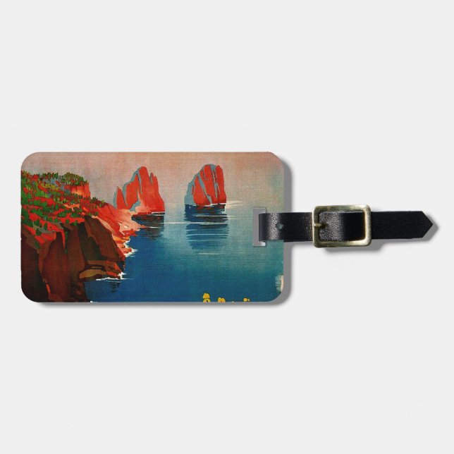 Vintage Capri L'Isola del Sole Italy Luggage Tag (Front Horizontal)