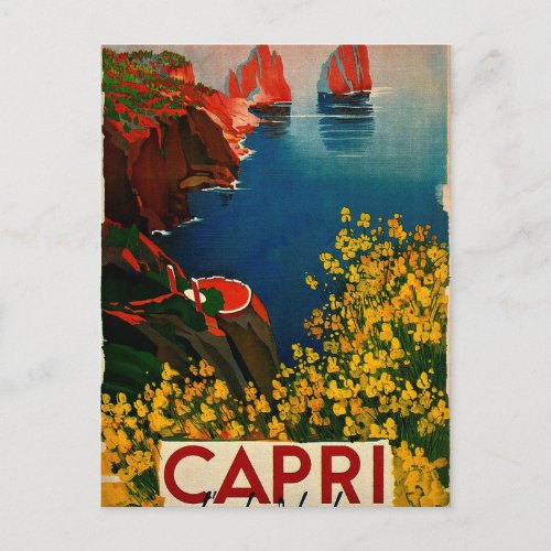 Vintage Capri LIsola del Sole Italy Postcard