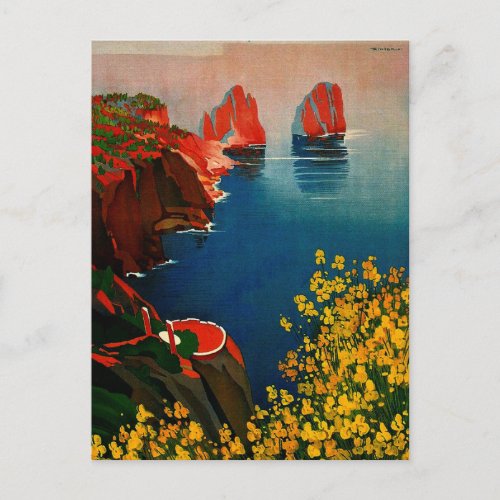 Vintage Capri LIsola del Sole Italy Postcard