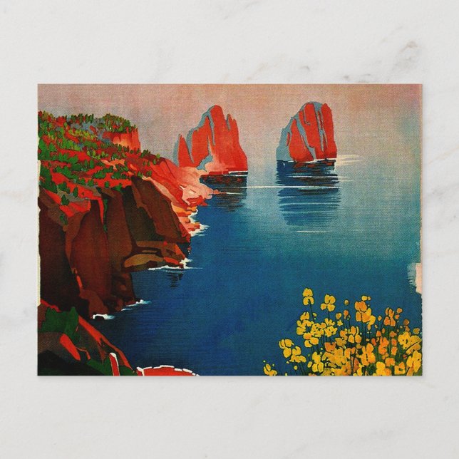 Vintage Capri L'Isola del Sole Italy Postcard (Front)
