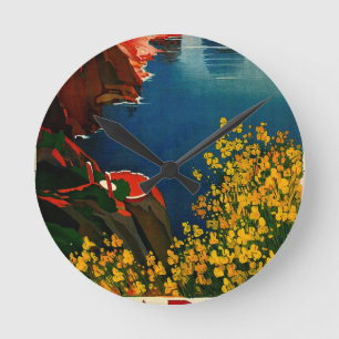 Vintage Capri L'Isola del Sole Italy Round Clock