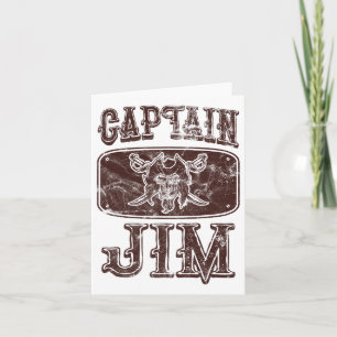 Vintage Captain Jim Personalized Pirate Pontoon Bo Card