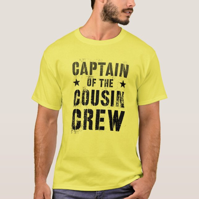 Vintage CAPTAIN OF THE COUSIN CREW Funny Grandma G T-Shirt (Front)