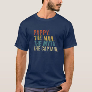 Vintage Captain Pappy Man Myth Funny Boating Ponto T-Shirt