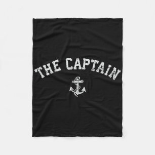 Vintage Captain T Shirt Old Retro Captain Boating Fleece Blanket