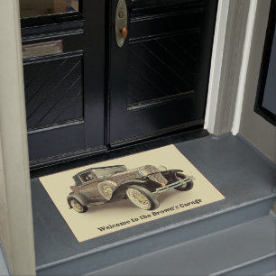 Vintage Car - Add Name - Doormat