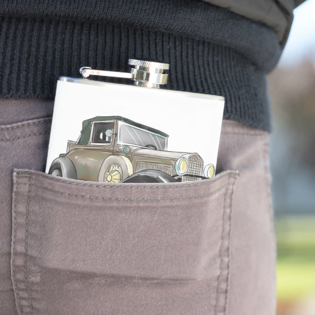 Vintage Car  - Add Name -  Flask (In Situ)