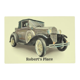 Vintage Car Add Name  Placemat