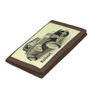 Vintage Car  - Add Name -  Trifold Wallet