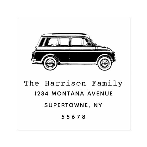 Vintage Car Address Return Rubber Stamp