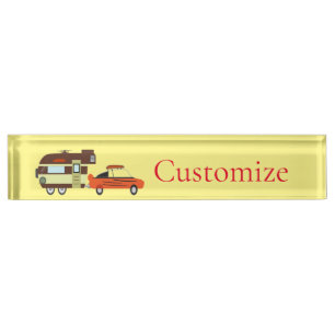 Vintage Car and Camper Thunder_Cove Desk Name Plate