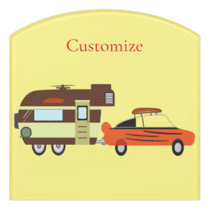 Vintage Car and Camper Thunder_Cove Door Sign