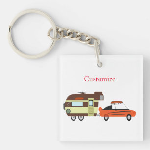 Vintage Car and Camper Thunder_Cove Keychain