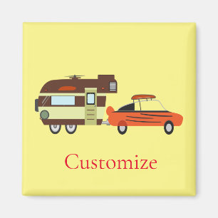 Vintage Car and Camper Thunder_Cove Magnet