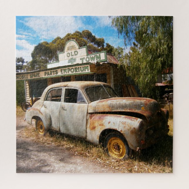 Vintage Car And Garage, Jigsaw Puzzle (Vertical)