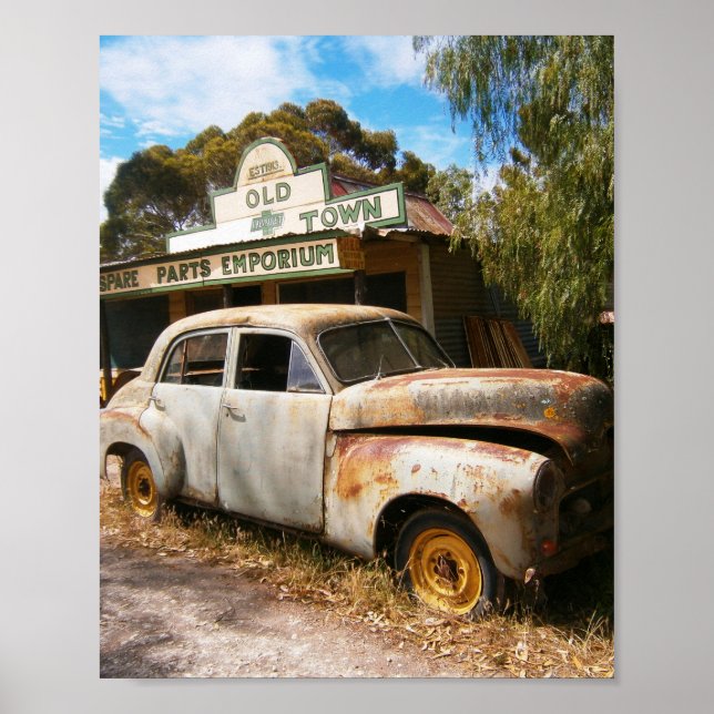 Vintage Car And Garage, Poster (Front)