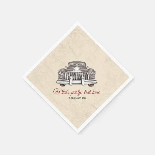 vintage, car, antique cars,Cocktail Paper Napkins | Zazzle