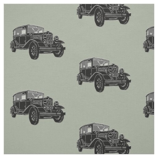 Vintage Car Art Fabric