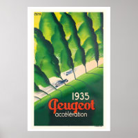 Vintage Car Automobile Racing Art Deco Poster