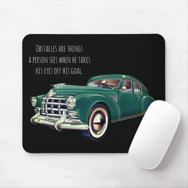 Vintage Car Best Quote Personalized Name Mouse Pad (With Mouse)