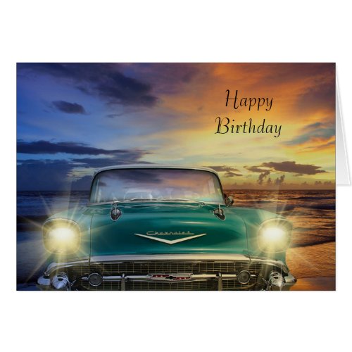 Vintage Car Birthday Card