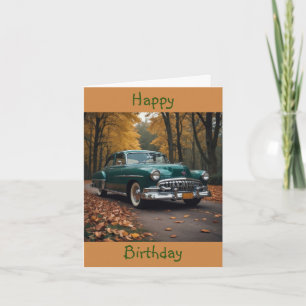 Vintage Car Birthday Card