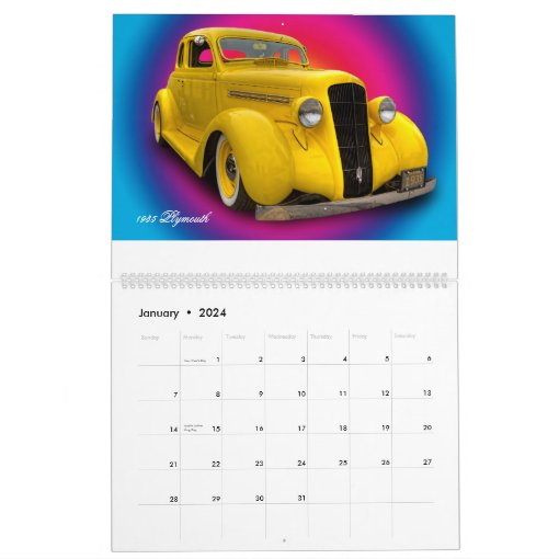 VINTAGE CAR CALENDAR Zazzle