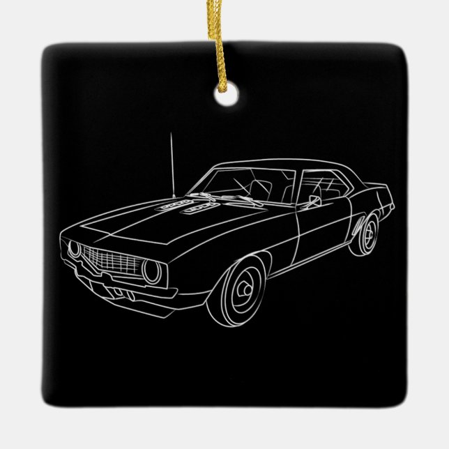 **VINTAGE CAR** CERAMIC ORNAMENT (Front)